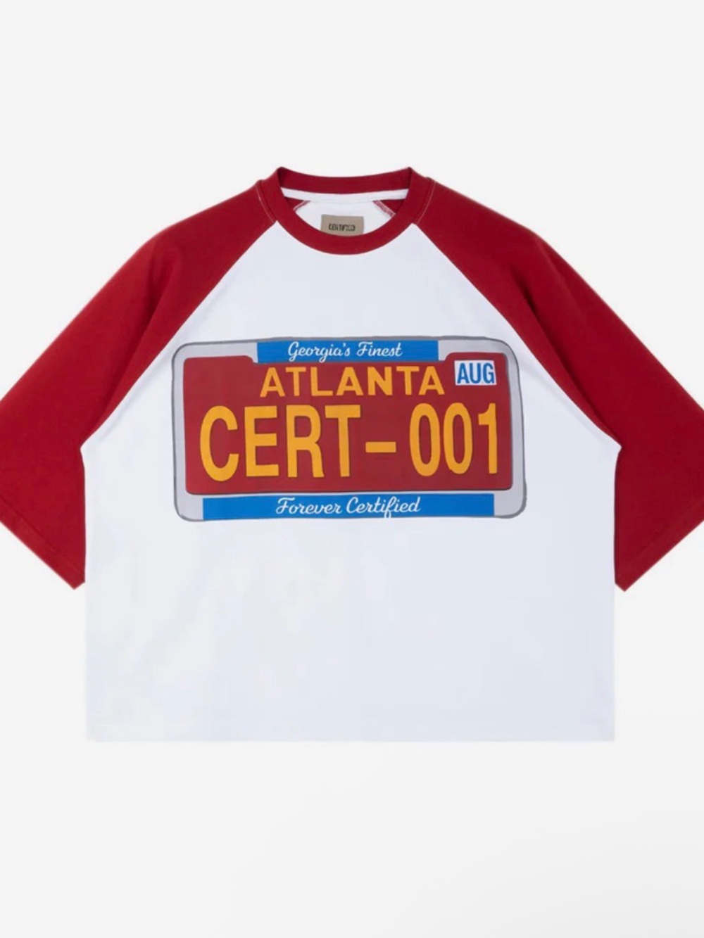 Atlanta Plate Graphic Raglan Tee - Red/White